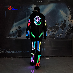 Ropa de escenario LED Predator, disfraz luminoso, <span class=keywords><strong>traje</strong></span> de Robot LED, ropa Led, trajes ligeros de algodón para niños, General, niños, negro, 1 pieza - Product Image 4