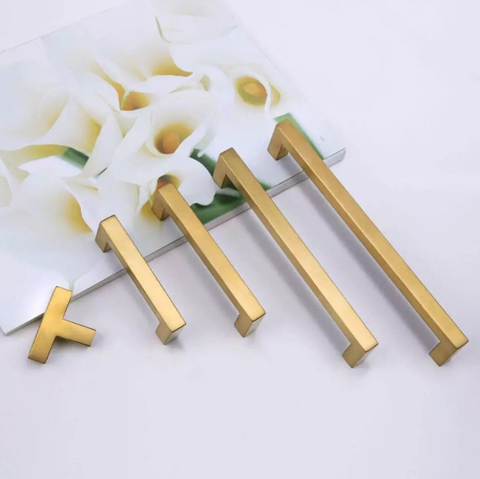 Simple Design Minimalist Square Stainless Steel Door Handles Knobs for ...
