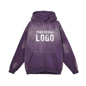 Ventes chaudes, sweat-shirts pour hommes en molleton uni dégradé, logo personnalisé, sweat-shirts surdimensionnés en molleton épais, teinture par pulvérisation pour hommes - Product Image 5