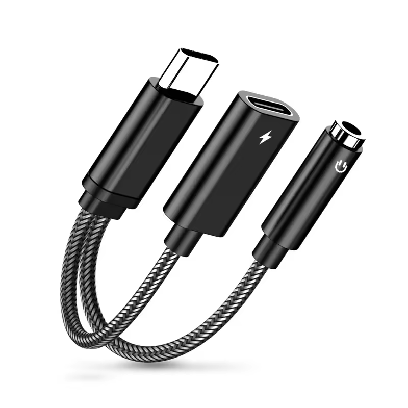 Schlussverkauf hochwertiger Adapter Jack männlich weiblich Typ C 3,5 mm Jack Adapter 2 in 1 Usb C zu 3,5 mm Kopfhöreradapter