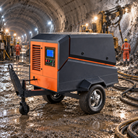 Compresseur d'air mobile intelligent à vis 16 bars, diesel, avec contrôle intelligent pour les travaux miniers et de forage
