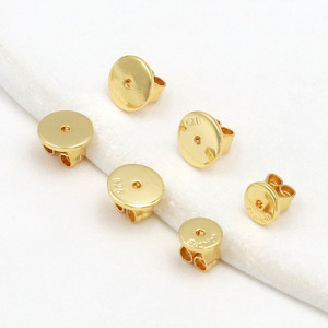 Tapones para los oídos de cobre chapados en oro de 18 quilates, pendientes antideslizantes, pendientes anticaída, accesorios para tapones para los oídos con forma de nariz de cerdo A55C - Product Image 4