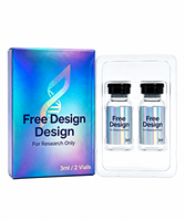 Boîte d'emballage en papier recyclable avec conception personnalisée pour 2ml/3ml/5ml/10ml, étiquette, plateau plastique pour 1 ou 2 flacons, gaufrage holographique