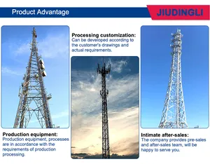 Nuevo diseño Telecom Cell Towers Teléfono móvil Torre de comunicación Precio Acero Telecom Pole Torre de comunicación