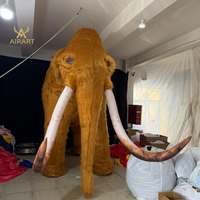 Modèle de ballon gonflable en peluche longue pour exposition sur la faune, décoration gonflable d'éléphant poilu animal sauvage