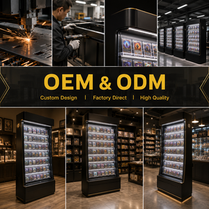 <span class=keywords><strong>Vitrine</strong></span> de présentation personnalisée avec logo pour cartes de collection et cartes sportives, avec éclairage <span class=keywords><strong>LED</strong></span> et portes verrouillables pour les magasins - Product Image 1
