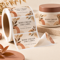 Étiquette autocollante personnalisée en BOPP pour pot de crème corporelle, pour l'emballage de pots cosmétiques et l'impression de logo de marque de soins personnels