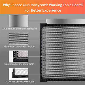 400x400mm (15.7x15.7 Inch) Large Honeycomb Work Platform Board for CO2 Laser Cutter <b>Engraving</b> <b>Machine</b> Honeycomb Laser Bed Laser - Product Image 1