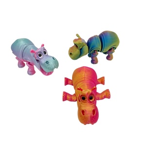 Figura de Hipopótamo Articulado Impresa en 3D con Ojos de Cristal, Decoración de Escritorio de Animal Móvil, Regalo Coleccionable - Product Image 6