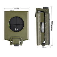 Boussole Lensatic pliable en métal, étanche, portable, pour la survie en plein air, avec sac de transport, pour le camping, la chasse, la randonnée