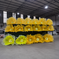 Têtes de fleurs de pavot artificielles géantes jaunes en papier pour affichage floral commercial, décoration d'événements de mariage, conception personnalisée, usine