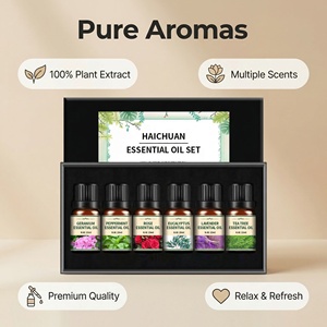 Ensemble d'huiles essentielles 100% naturelles en gros pour diffuseur d'arômes : lavande, romarin, orange, jasmin, menthe poivrée - Product Image 1