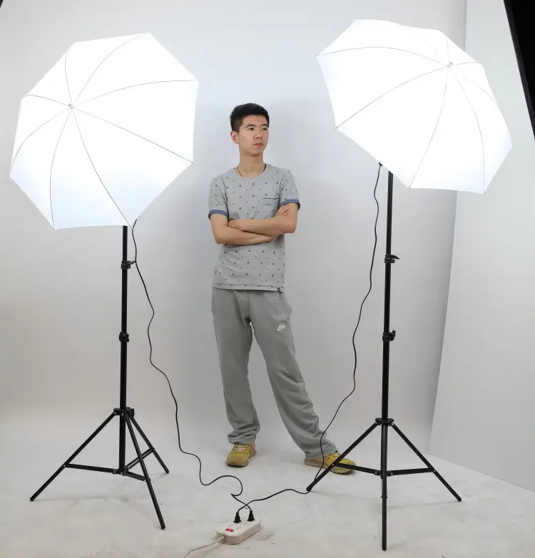 Grosir Perlengkapan Studio Foto 2*3M Set Latar Belakang Fotografi Berdiri Kotak Lembut Kit Pencahayaan Payung