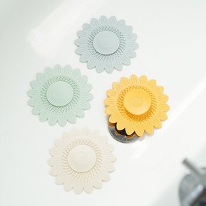 Siphon de sol en silicone pour la maison, tapis anti-odeur pour salle de bain, filtre anti-colmatage pour évier de cuisine, siphon de sol en forme de tournesol - Product Image 2