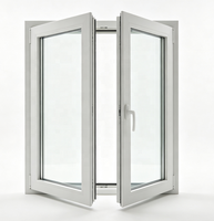 Ventana Fija de PU con Efecto FRP, Fabricación de Ventanas, Arquitectura Residencial Moderna, Resistencia Superior a la Intemperie para Casas Costeras