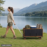 Chariot de camping pliable 3 en 1, chariot utilitaire, capacité 80 kg, pliable et repliable avec poignée télescopique pour utilisation en extérieur