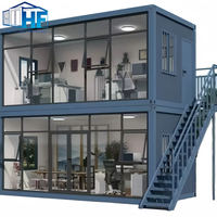 Maison préfabriquée en conteneur à 2 étages, chambre, salle de bain, design moderne, structure en acier galvanisé, anti-corrosion, pour usage hôtelier