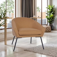 Fauteuil de loisirs modulaire réglable CARLFORD, pieds en métal noir, tissu rembourré, pour salle à manger, chambre, bureau à domicile, salon