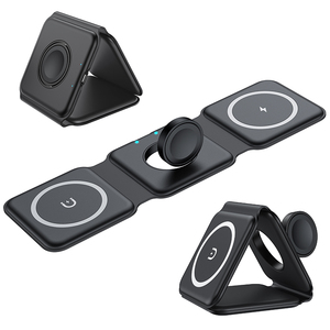 <span class=keywords><strong>Cargador</strong></span> <span class=keywords><strong>Inalámbrico</strong></span> Magnético 3 en 1 Plegable con Logotipo Personalizado al por Mayor de Fábrica, Estación de Carga Rápida de 15W, Proveedor OEM - Product Image 1