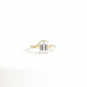 Anello Personalizzabile in Argento S925 con <span class=keywords><strong>Moissanite</strong></span> Taglio Smeraldo 3ct Colore D, Fedi Nuziali - Product Image 2