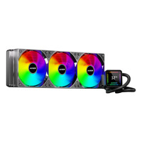 Refroidisseur d'eau pour processeur intelligent tout-en-un GT360 avec écran numérique, ventilateur ARGB, contrôle de la vitesse PWM pour boîtiers d'ordinateur