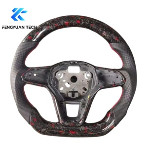 พวงมาลัยแอลแคนทาราแอลอีดีคาร์บอนไฟเบอร์สำหรับ Mk8กอล์ฟ R Mk7.5 <span class=keywords><strong>GTI</strong></span> Jetta Passat B8 Tiguan arteon CC Audi A3 8V ไม่มีถุงลมนิรภัย - Product Image 4