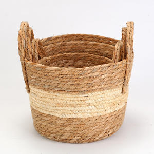 مزارعي سلة للنباتات الخارجية ، حبل قش جديد معلق ، مخطط زهور ، سلة زرع الأعشاب البحرية - Product Image 2