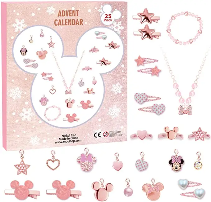 Christmas decoration supplies Children kids baby girls ornaments advent calender DIY jewelry set gift box advent calendar