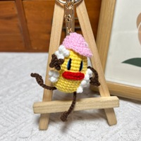 Crochet fait main mignon maïs pop-corn poupée porte-clés adorable tricoté animaux ornements créatifs fabriqués à la main cintres exquis