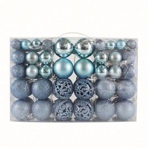 101 Pcs UV Printing Christmas Ball + Star Gift Box Christmas <b>Tree</b> Ornaments 3-6cm <b>Light</b>/Matte/Painting Plastic Balls - Product Image 1