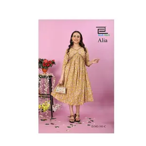 Nuevo diseño más vendido Simple y hermoso Anarkali Kurti para mujer Ropa festiva a precio mayorista para exportación