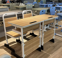Ensemble de mobilier de classe pour lycée GUANGWEI, moderne et écologique, en bois et acier, réglable en hauteur, table et chaise d'étude pour étudiants