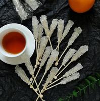 Sucettes en cristal de sucre pour thé et café, saveurs menthe/fraise/pomme/raisin/orange/citron