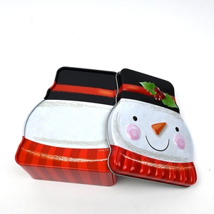 Factory Custom Eco-Friendly Recyclable Snowman Head Shaped Tinplate Box Custom Logo Holly Berry Cookie <b>Chocolate</b> Gift <b>Tin</b> for - Product Image 3