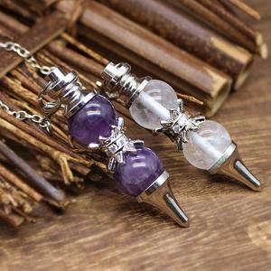 <span class=keywords><strong>Pendules</strong></span> en cristal améthyste guérison Quartz pendule pendentifs spirituels accessoires d'équilibrage d'énergie outils de <span class=keywords><strong>radiesthésie</strong></span> de Divination - Product Image 1