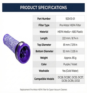 Filtre HEPA pré-moteur Dyson personnalisé OEM/ODM, lot de 2, pour <span class=keywords><strong>aspirateur</strong></span>, écologique, usage domestique et commercial, remplacement - Product Image 3