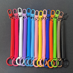 Bán Buôn Nhiều Màu Xoắn Ốc Có Thể Thu Vào Mùa Xuân Cuộn Dây Keychain Chống Trộm Chống Mất Căng Nhựa An Ninh Dây Buộc Vòng Chìa Khóa - Product Image 2