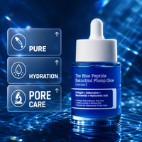Sérum facial anti-âge au peptide GHK-Cu et à l'acide hyaluronique, sérum aux peptides de cuivre bleu pour le visage, anti-rides, raffermissant et réparateur
