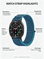 Bracelet de montre en nylon tissé respirant effet nuage, largeur 24 mm, pour boucle de montre sport 44 mm/40 mm/46 mm YUEHUA ODM/OEM