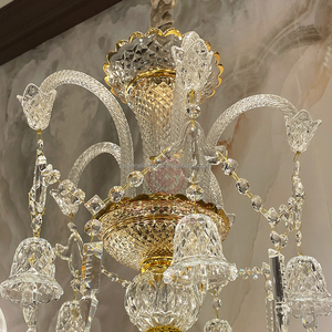 Lámpara de Araña de Cristal de Lujo para Interiores de Hoteles y Bodas, Diseño Moderno en Cromo, Tamaño W67cm*H74cm, Metal+Cristal K9 y Madera Contrachapada - Product Image 4