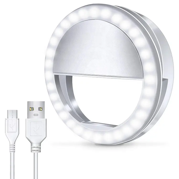 Mini Rechargeable 36 LED For Camera Clip Makeup Smart Cell Phone Selfie Ring Light