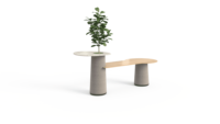 Ensemble de table de salon de bureau moderne avec longue banquette et table basse ronde pour zone de réception