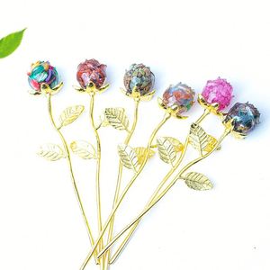 Natural Crystal Chip Resin Rose Figurine - Romantic Gift & Home Decor Ornament - Product Image 1