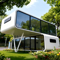Maison Capsule Apple Moderne et Abordable de Luxe, 20 pieds, Mobile, avec Salle de Bain, Étanche et Alimentée par Panneaux Solaires