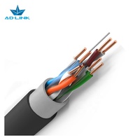Câble Réseau SFTP Blindé Cat6 Noir Fibre Optique Cuivre Nu Solide Extérieur PE 1000ft 305m 100m 23AWG Bobine en Bois Certifié CE