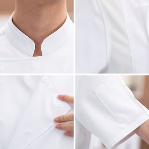 เครื่องแบบพ่อครัวหญิงชุดเครื่องแบบพ่อครัวที่กำหนดเองสำหรับแต่งตัวบริกรร้านอาหารที่ซ่อนกระดุมพอดีผู้ชายผู้หญิง - Product Image 4