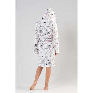 Bata de Dormir para Niñas, Blanca, de Forro Polar, Manga Larga, Estampada, Cómoda - Product Image 1