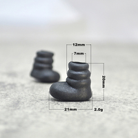 Chaussures de poupée décontractées en plastique noir 21x20mm pour poupées Ganglong Mini Clown, Père Noël, Bonhomme de neige - Décoration de Noël pour la maison