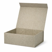 Boîte cadeau rigide texturée beige à couvercle rabattable, emballage personnalisé pour les soins de la peau, les cosmétiques, les bijoux, les parfums, les coffrets cadeaux, présentoir de marque pour la vente au détail