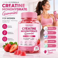 Gummies de créatine monohydrate OEM pour femmes avec collagène, BCAA, L-Carnitine, Taurine, saveur fraise